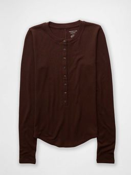 American Eagle - Women Brown Solid T-Shirt