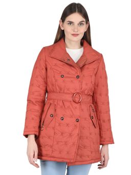Monte Carlo - Women Wool Rust Printed Collar Neck Jacket (Set of 2)
