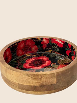 CasaGold - Wooden Serving Bowl Bird Of Paradise