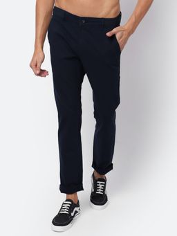 Cantabil - Men Navy Blue Trousers