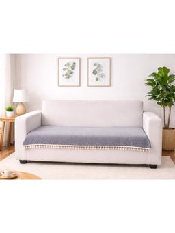 BAJO'S - 3 Sitter Tassel Sofa Cover Grey