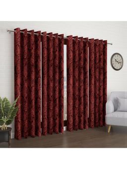 Story@Home - Red 4 Pc Door Curtain-7 Feet (Pack of 4)