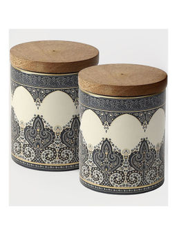 Ritu Kumar - Blue Printed Cookie Jar Set of 2