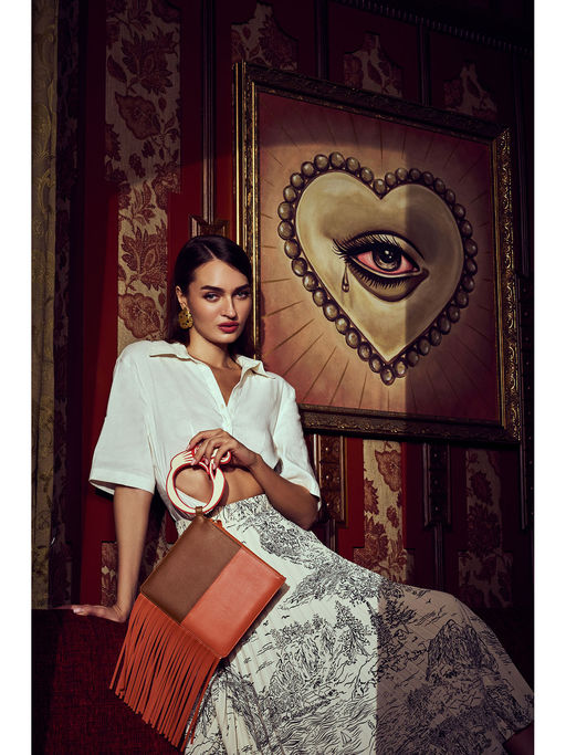 Buy Oceana Clutches Brown Square Wristlet Bag Online