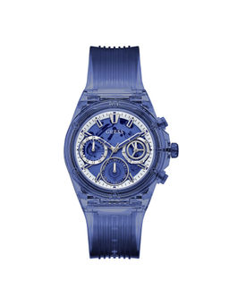 Guess - Women Blue Round Bio-Based Nylon Dial Analog Watch- Gw0438L3