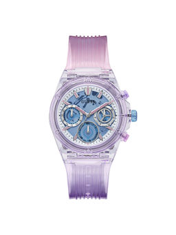 Guess - Women Blue Round Bio-Based Nylon Dial Analog Watch- Gw0438L6
