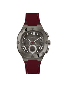 Guess - Men Gunmetal Square Stainless Steel Dial Analog Watch- Gw0571G4