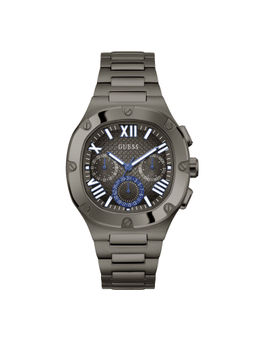 Guess - Men Gunmetal Square Stainless Steel Dial Analog Watch- Gw0572G5