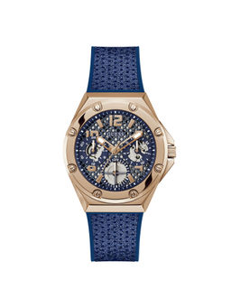 Guess - Women Blue Round Stainless Steel Dial Analog Watch- Gw0620L3