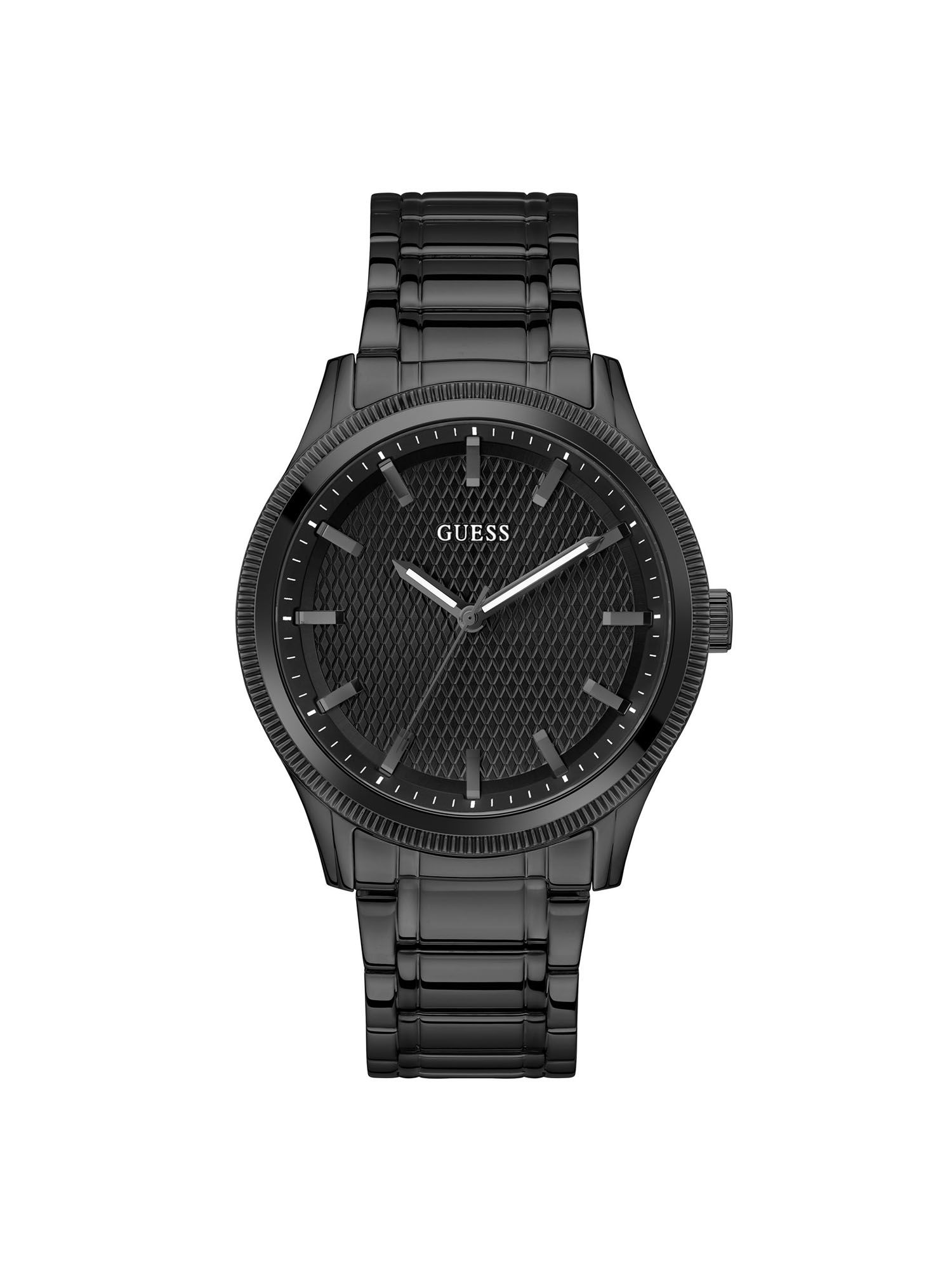 Buy Guess Men Black Round Stainless Steel Dial Analog Watch