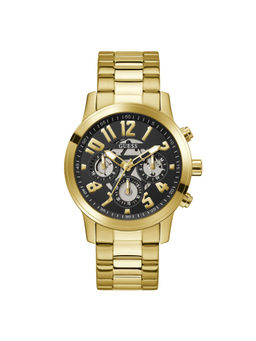 Guess - Men Black Round Stainless Steel Dial Analog Watch- Gw0627G2