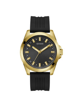 Guess - Men Black Round Stainless Steel Dial Analog Watch- Gw0639G2