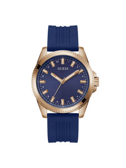 Guess - Men Blue Round Stainless Steel Dial Analog Watch- Gw0639G3
