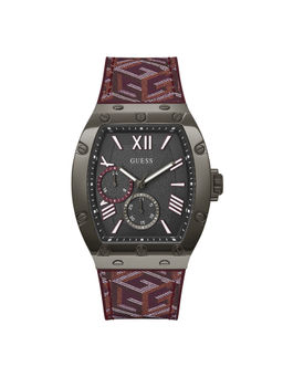 Guess - Men Black Rectangle Stainless Steel Dial Analog Watch- Gw0645G4