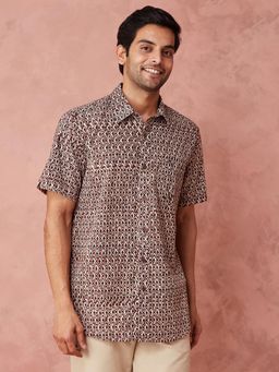 Fabindia - Men Cotton Printed Comfortable Fit Multi-Color Shirt