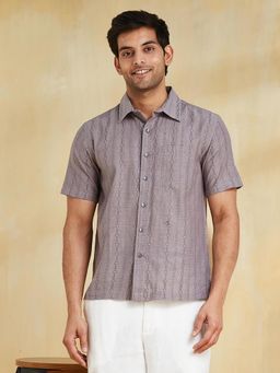 Fabindia - Men Cotton Woven Straight Fit Grey Shirt