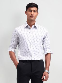 Arrow Newyork - Men Cotton Printed Slim Fit Grey Shirt