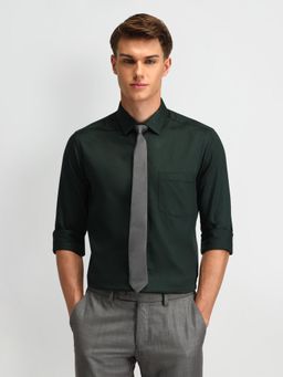 Arrow - Men Cotton Solid Slim Fit Green Shirt