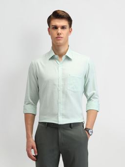 Arrow - Men Cotton Checks Slim Fit Green Shirt