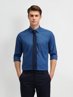 Arrow - Men Cotton Solid Regular Fit Blue Shirt