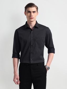 Arrow - Men Cotton Printed Regular Fit Black Shirt