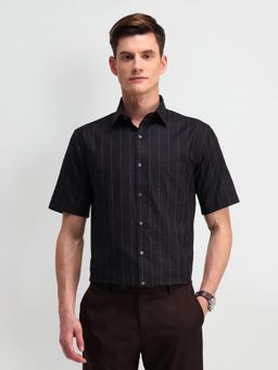Arrow - Men Cotton Checks Regular Fit Black Shirt