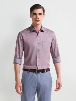 Arrow - Men Cotton Solid Slim Fit Pink Shirt
