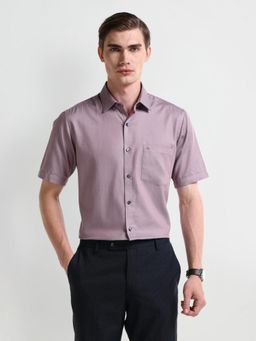 Arrow - Men Cotton Solid Regular Fit Pink Shirt