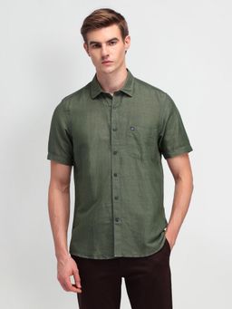 Arrow Sports - Men Cotton Solid Regular Fit Green Shirt