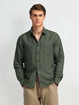 Arrow Sports - Men Cotton Solid Tailored Fit Green Shirt