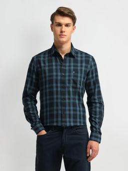 Arrow Sports - Men Cotton Checks Slim Fit Blue Shirt