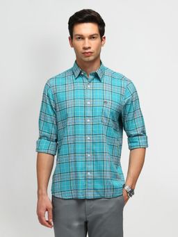 Arrow Sports - Men Cotton Checks Tailored Fit Green Shirt
