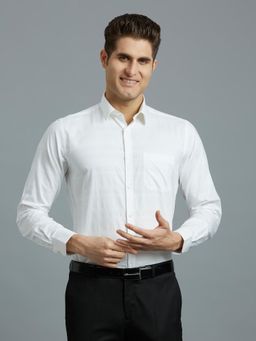 Reid & Taylor - Men Cotton Stripes Regular Fit Grey Shirt