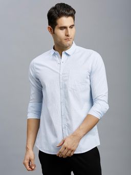 Reid & Taylor - Men Cotton Checks Slim Fit White Shirt