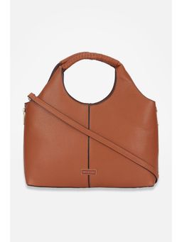 Van Heusen - Women Brown Textured Handbag with Detachable Strap
