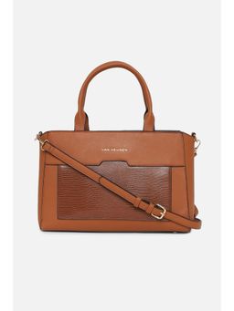 Van Heusen - Women Brown Textured Handbag with Detachable Strap