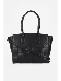 Van Heusen - Women Black Solid Handbag with Detachable Strap