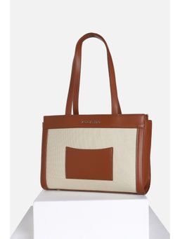 Van Heusen - Women Cream Colorblock Casual Handbag