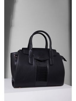 Van Heusen - Women Black Solid Casual Handbag with Detachable Strap