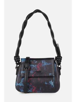 Van Heusen - Women Black Animal Print Casual Handbag