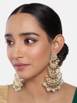 I Jewels - 3 Layered Beaded Chandbali Earrings