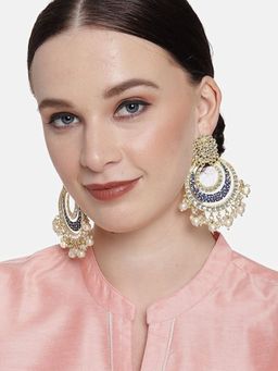I Jewels - Enamel/Meenakari Big Chandbali Earrings