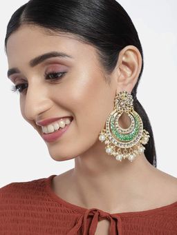 I Jewels - Enamel/Meenakari Big Chandbali Earrings