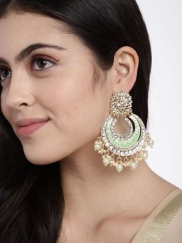I Jewels - Enamel/Meenakari Big Chandbali Earrings