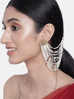 I Jewels - Multi Strand Earring with Ear Chain
