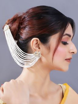 I Jewels - Multi Strand Earring with Ear Chain