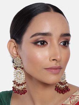 I Jewels - Intricately Designed Traditional Statement Drop Earrings
