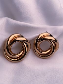 I Jewels - Latest Fashion Trendy Stylish Geometric Twisted Chunky Stud Earrings