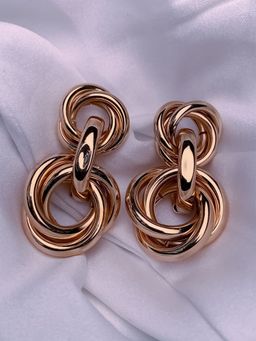 I Jewels - Latest Fashion Trendy Stylish Geometric Twisted Chunky Dangle Earrings