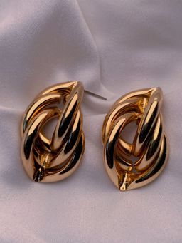 I Jewels - Latest Fashion Trendy Stylish Geometric Twisted Chunky Dangle Earrings